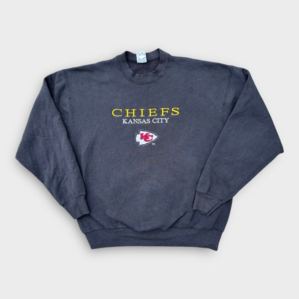 Vintage Kansas City Chiefs Crewneck Sweatshirt | Black | Salem Sportswear | XL